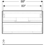 Skrinka pod umývadlo ONE, s 2 zásuvkami: 88,8cm, orech hickory