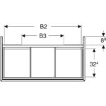 Skrinka pod umývadlo ONE, s 2 zásuvkami: 88,8cm, orech hickory
