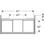 Skrinka pod umývadlo ONE, s 2 zásuvkami: 88,8cm, orech hickory