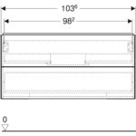 Skrinka pod umývadlo ONE, s 2 zásuvkami: 103,6cm, 50.4cm, 47cm, pieskovosivá