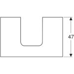 Umývadlová doska ONE, výrez v strede, 75cm, Dub