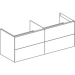Skrinka pod umývadlo ONE, so 4 zásuvkami: 133,2cm, 50,4cm, 47cm, biela
