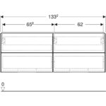 Skrinka pod umývadlo ONE, so 4 zásuvkami: 133,2cm, 50,4cm, 47cm, Čierna
