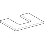 Umývadlová doska ONE, výrez v strede, 60cm, biela