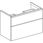 Skrinka pod um.iCon, s 2 zásuvkami, 88.8cm, biela