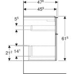Skrinka pod um.iCon, s 2 zásuvkami, 88.8cm, biela