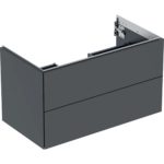 Skrinka pod umývadlo ONE, s 2 zásuvkami: 88,8cm, 50.4cm, 47cm, Čierna