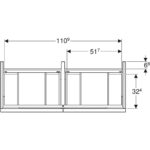 Skrinka pod dvojumývadlo Geberit iCon, orech, láva
