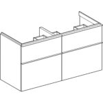 Skrinka pod dvojumývadlo Geberit iCon, so 4 zásuvkami, 118.4cm, láva, láva