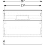 Skrinka pod umývadlo iCon, s 2 zásuvkami, 88.8cm, láva, láva