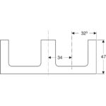 Umývadlová doska ONE, dvojitý výrez, 135cm, Dub