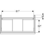 Skrinka pod umývadlo iCon, s 2 zásuvkami, 88.8cm, láva, láva