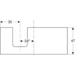 Umývadlová doska ONE, výrez Ľ, 120cm, biela