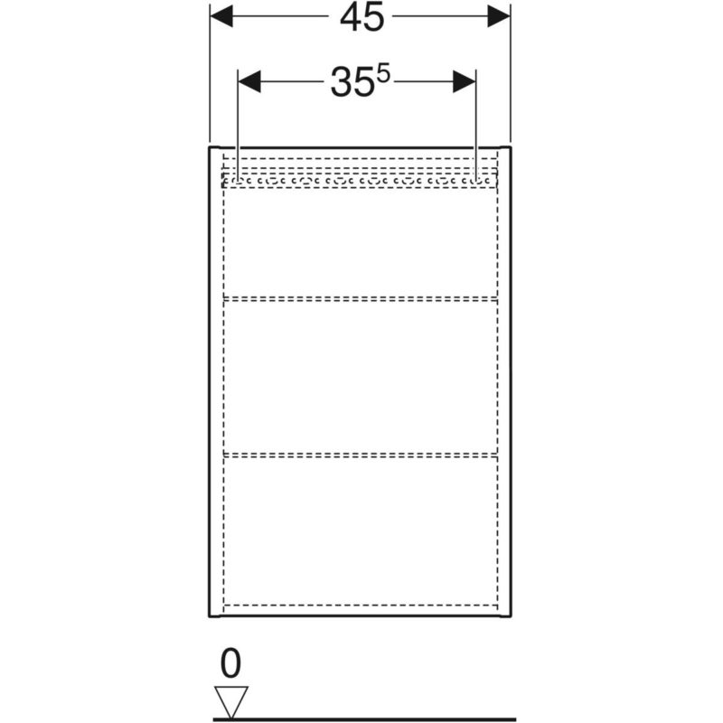 Obdĺžniková závesná skrinka iCon, 45cm, Orech, 502.318.JR.1