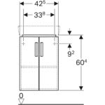 Skrinka Selnova Compact pod rohové malé umývadlo, 2 dvierka, biely