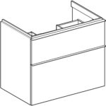Skrinka pod umývadlo iCon, s 2 zásuvkami, 74cm, 61.5cm, 47.6cm, biele, chróm