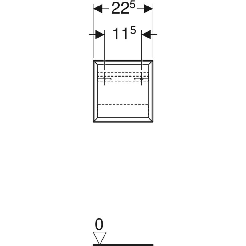 Štvorcový nástenný box Geberit iCon, 22.5cm, 23.3cm, 13.2cm, Biela, 502.321.01.1
