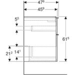 Skrinka pod umývadlo iCon, s 2 zásuvkami, 74cm, láva, láva