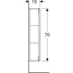 Obdĺžniková závesná skrinka iCon, 45cm, 70cm, 15cm, pieskovosivá