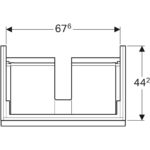 Skrinka pod umývadlo Geberit iCon, s 1 zásuvkou, biele, chróm