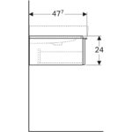 Skrinka pod umývadlo Geberit iCon, s 1 zásuvkou, biele, chróm