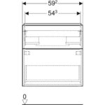 Skrinka pod umývadlo iCon, s 2 zásuvkami, 59.2cm, 61.5cm, 47.6cm, biele, chróm