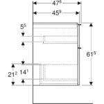 Skrinka pod umývadlo iCon, s 2 zásuvkami, 59.2cm, 61.5cm, 47.6cm, biele, chróm