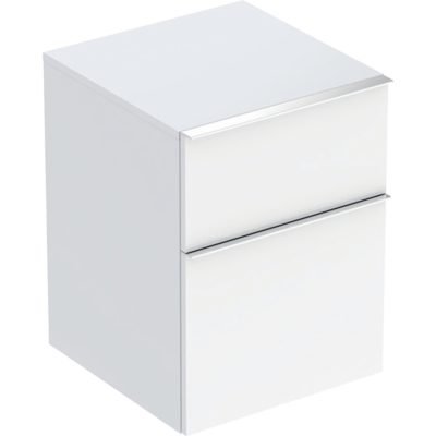 Bočná skrinka Geberit iCon s 2 zásuvkami, 45cm, 60cm, 47.6cm, biele, chróm, 502.315.01.2