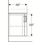 Skrinka Geberit Selnova Compact pod rohové umývadlo, 2 dvierka, biely