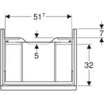Skrinka pod umývadlo iCon, s 1 zásuvkou, 59.2cm, 24.7cm, 47.6cm, biele, chróm