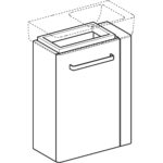 Skrinka pod malé umývadlo Selnova Compact, s drž. na uteráky, svetlosivý