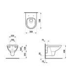 Závesné WC Laufen Pro, 530x360mm, Rimless, biela, H8209600000001