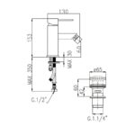 Bidetová batéria stojančeková Faris Quadric, chróm