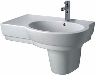 Umývadlo asymetrické 80 cm Varius, ľavé, biela