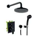 Sprchová sada podomietková Nobless Tina, 200 mm, 3 prúdy, čierna matná