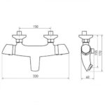 Vaňová batéria termostatická Metalia ECO+chróm 150mm