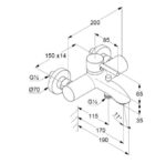 Jednopáková vaňová batéria KLUDI Bozz, čierna matná