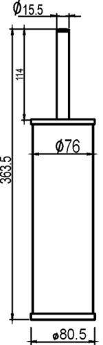 WC kefa tubus, chróm