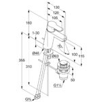 Pure&easy XL JP umývadlová batéria s výpustom, chróm