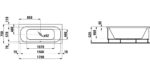 Obdĺžniková vaňa s L-Panelom SOLUTIONS, 1700x750x620 mm, ľavá, biela, H2235350000001