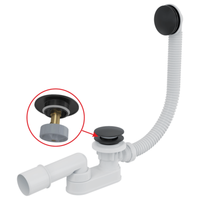 Sifón vaňový click-clack čierna - matná