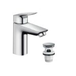 Umývadlová batéria HG Logis 100 Push-open, chróm