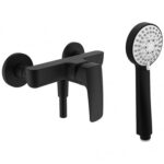 Sprchová páková batéria LAURIN D150, s ručnou sprchou Stella, matná čierna