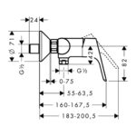 HG Focus sprchová nástenná batéria, chróm