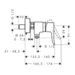 HG Metris Sprchová nástenná batéria, chróm