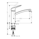 HG LOGIS drezová stojanková batéria, chróm