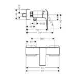 HG Metropol sprchová nástenná batéria chróm