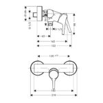 HG Talis S sprchová nástenná batéria, chróm