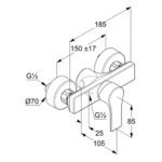Kludi ZENTA SL sprchová batéria, chróm