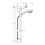 HG Crometta 85 - Vario sprchová sada so sprch. tyčou 900mm, chróm